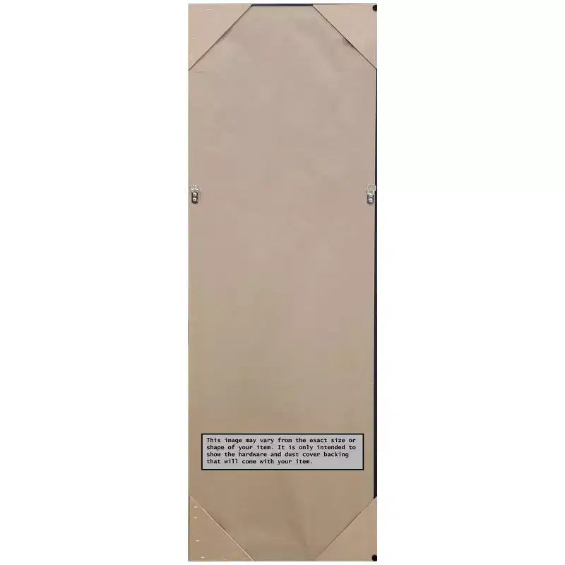 Miroir de porte pleine longueur non biseauté 48 x 135 cm argenté avec finition blanc délavé