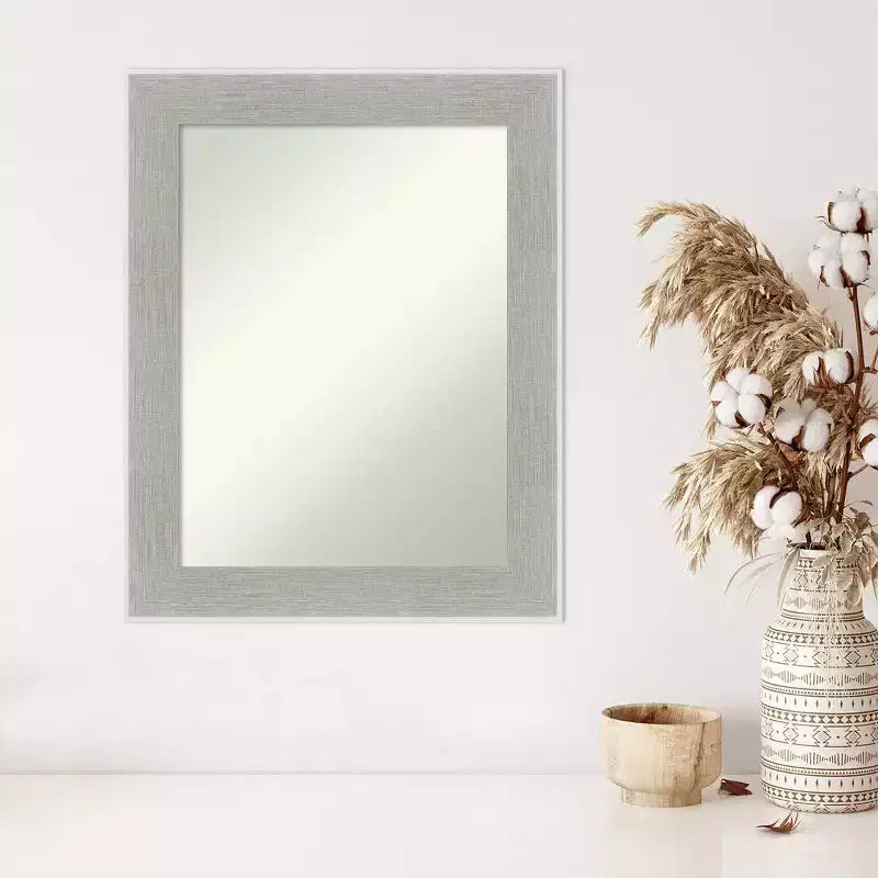 Miroir mural gris lin 58,42 cm x 73,66 cm sans bords biseautés