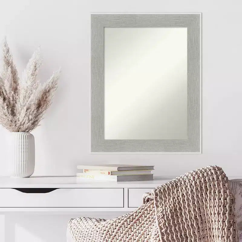 Miroir mural gris lin 58,42 cm x 73,66 cm sans bords biseautés