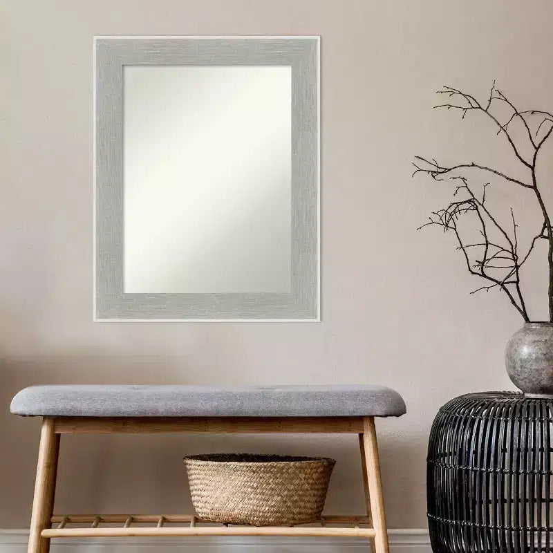 Miroir mural gris lin 58,42 cm x 73,66 cm sans bords biseautés