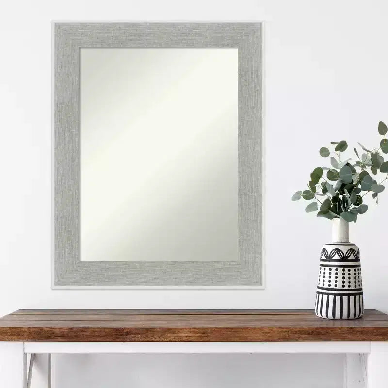 Miroir mural gris lin 58,42 cm x 73,66 cm sans bords biseautés