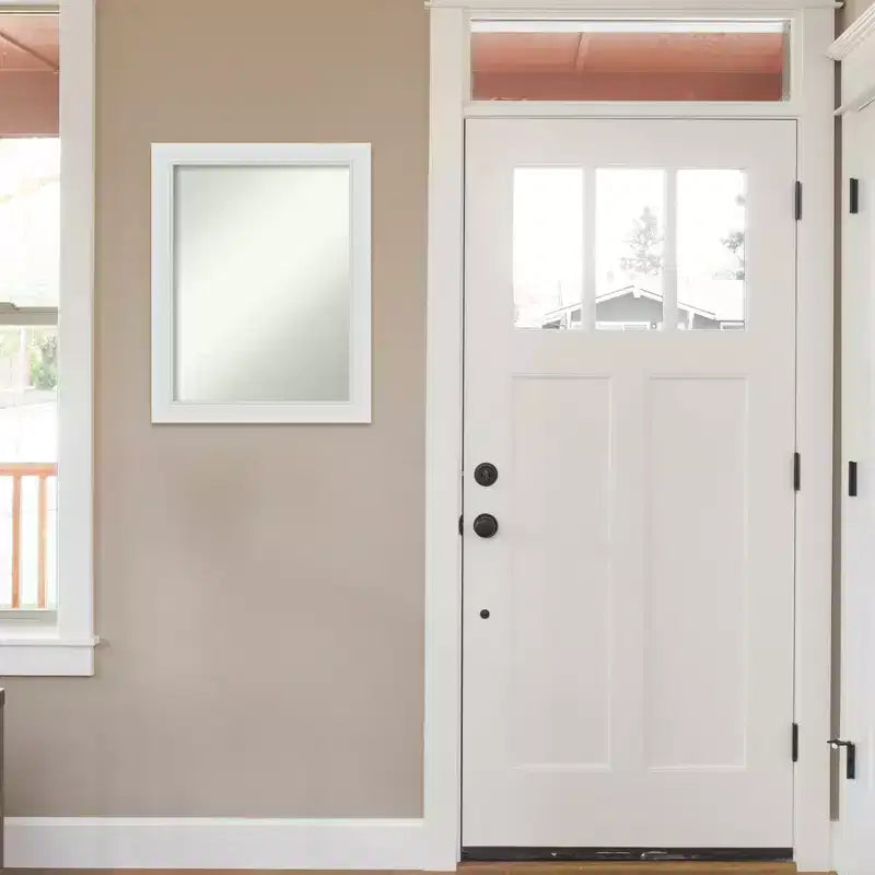 Miroir mural étroit Flair Soft White non biseauté de 22" x 28" – Rectangle moderne
