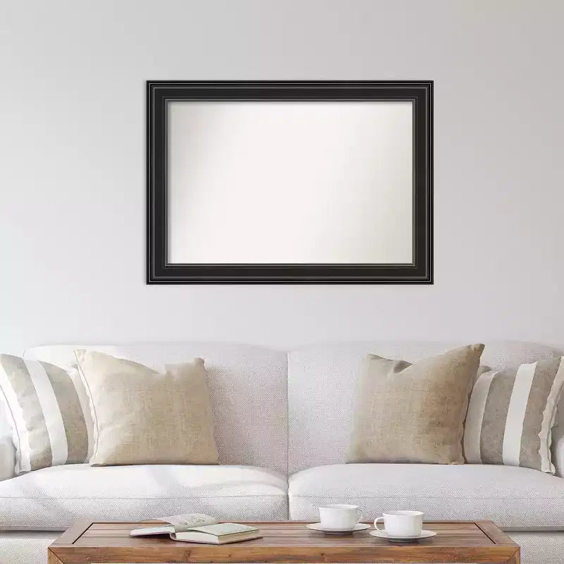 Miroir mural noir 42" x 30" à bord non biseauté