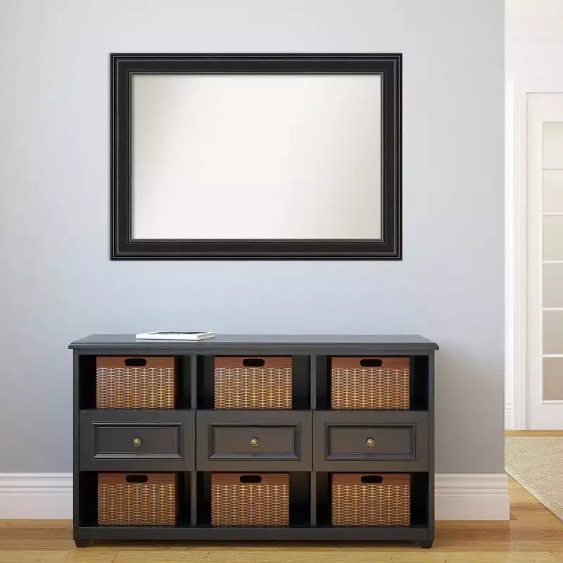 Miroir mural noir 42" x 30" à bord non biseauté
