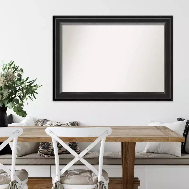 Miroir mural noir 42" x 30" à bord non biseauté