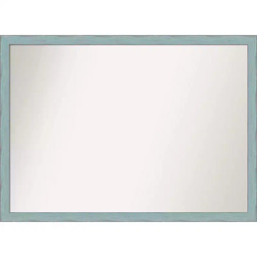 101.6 × 73.7 cm Non-Beveled Sky Blue Rustic Wood Wall Mirror -: Includes Mounting Hardware, Rectangle Shape