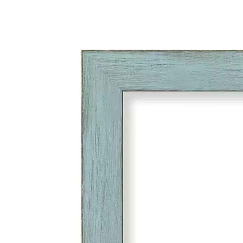 Miroir mural rectangulaire en bois rustique bleu ciel 40" x 29" – Bords non biseautés