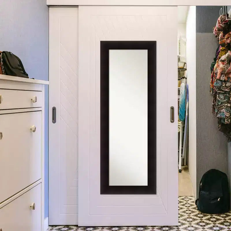 Miroir pleine longueur à suspendre, Portico Espresso, en bois, 20 po x 54 po, sans biseau
