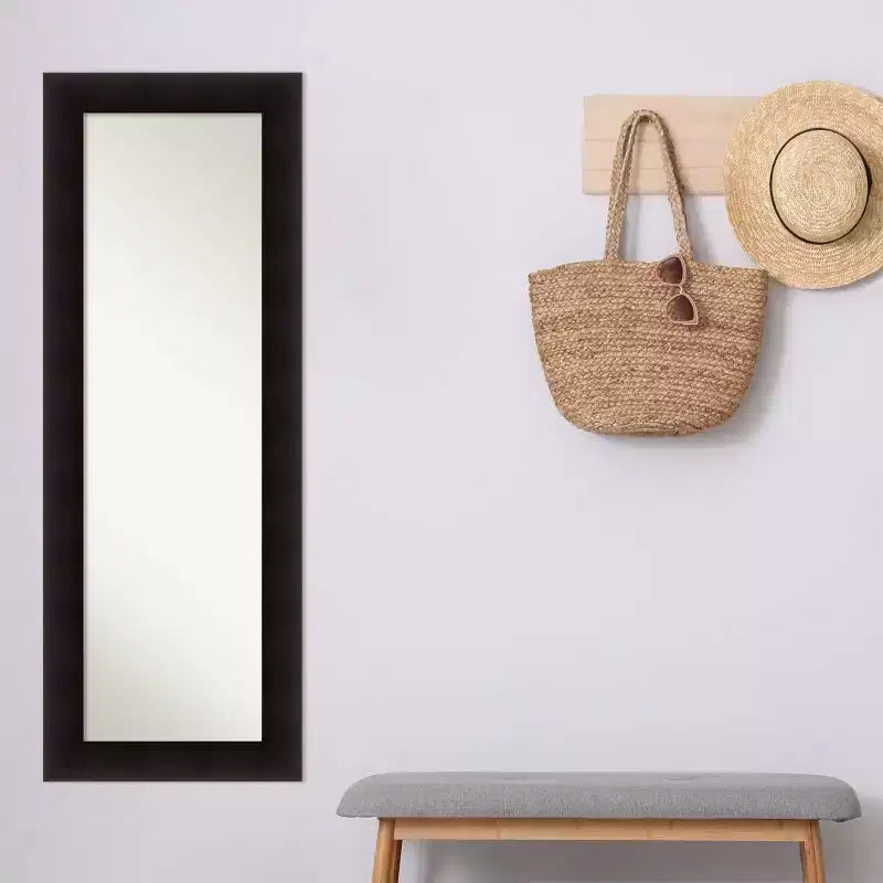 Miroir pleine longueur à suspendre, Portico Espresso, en bois, 20 po x 54 po, sans biseau