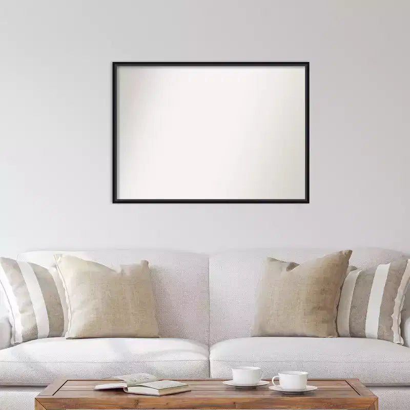 Miroir mural en bois noir non biseauté de 39" x 28"