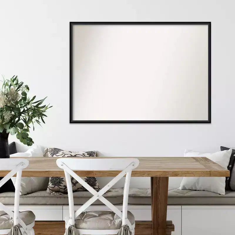 Miroir mural en bois noir non biseauté de 39" x 28"