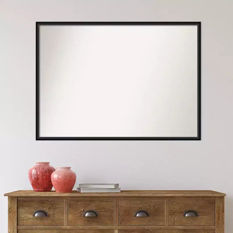 Miroir mural en bois noir non biseauté de 39" x 28"
