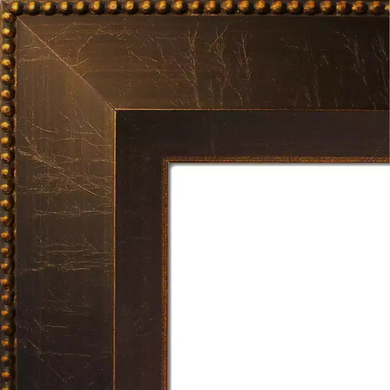 Miroir mural à suspendre en bronze, sans biseau, 18" x 52"