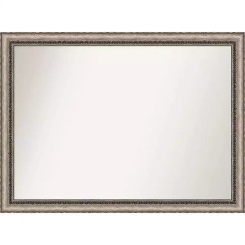 106.7 × 78.7 cm Non-Beveled Lyla Ornate Silver Wall Mirror -: Large Rectangular, Decorative, Polystyrene Frame