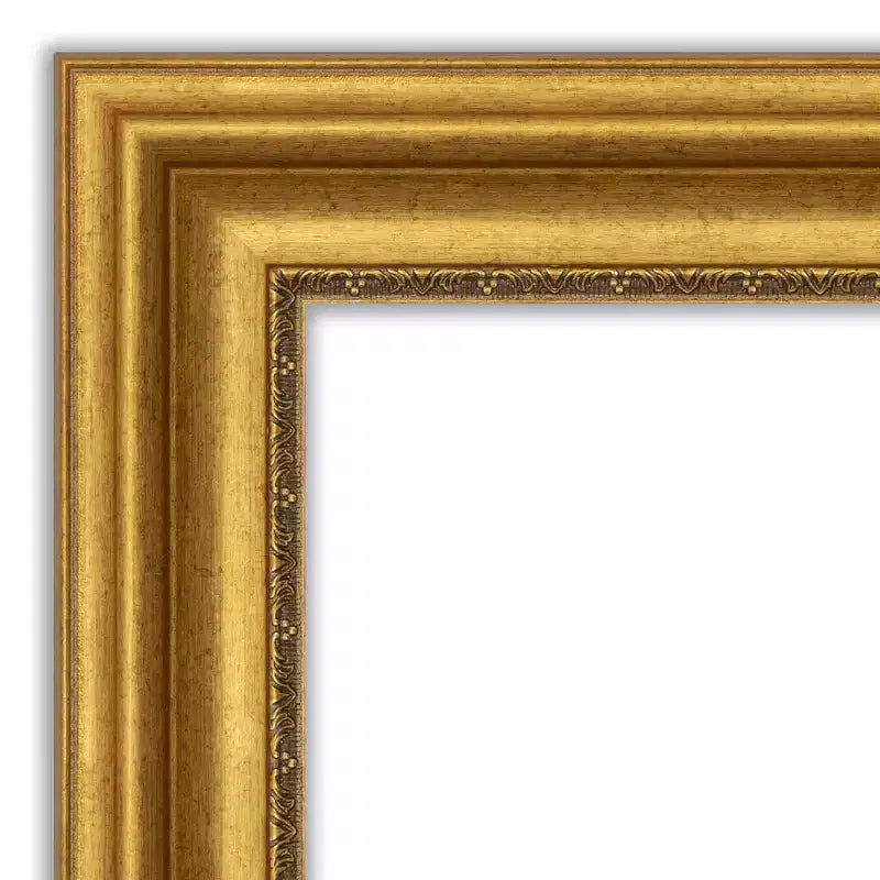 Miroir mural doré 34" x 28" non biseauté pour salon – Style moderne