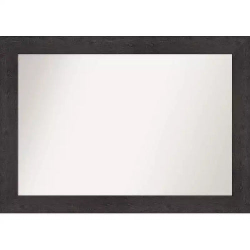 106.7 × 76.2 cm Non-Beveled Rustic Plank Espresso Wall Mirror