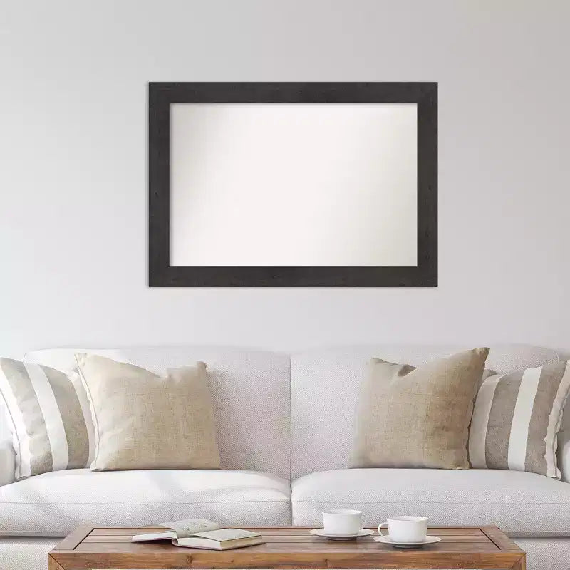 Miroir mural espresso en planches rustiques non biseautées de 42 po x 30 po