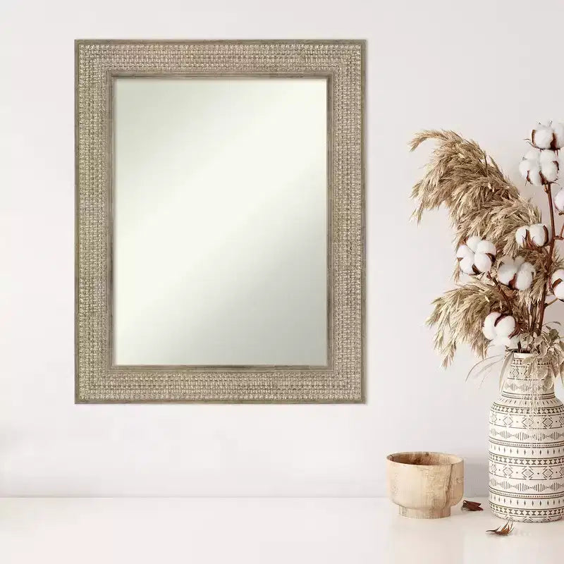 Miroir mural en bois argenté Trellis 24" x 30" sans biseau