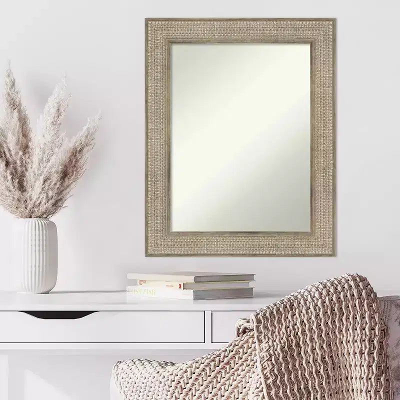 Miroir mural en bois argenté Trellis 24" x 30" sans biseau