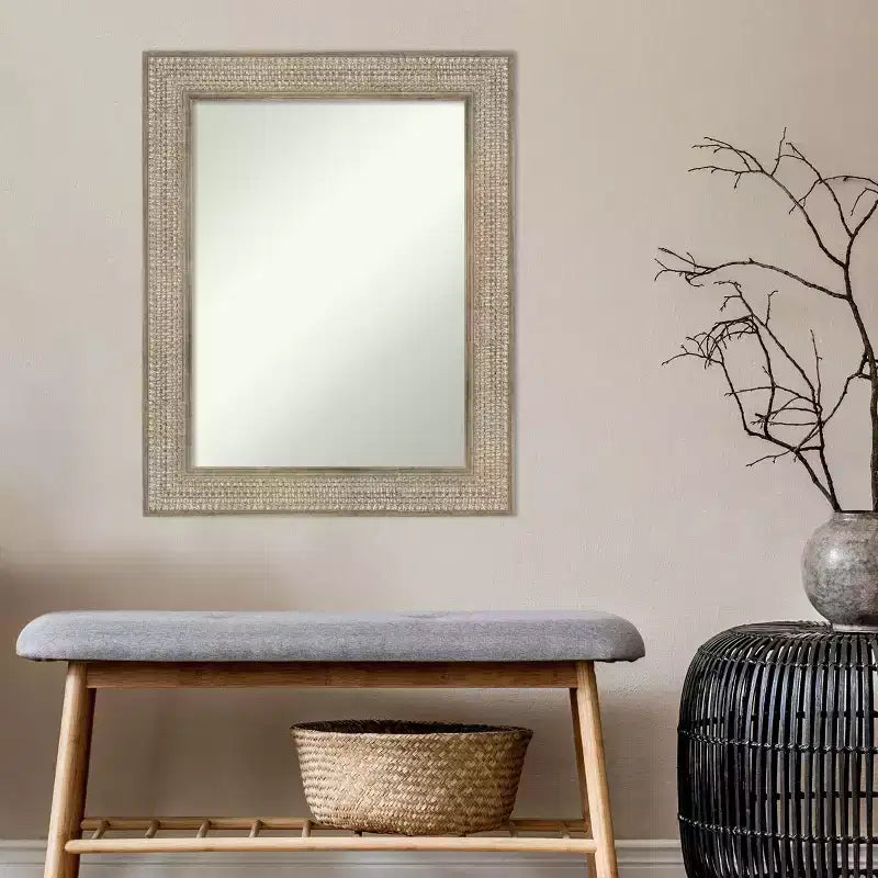 Miroir mural en bois argenté Trellis 24" x 30" sans biseau