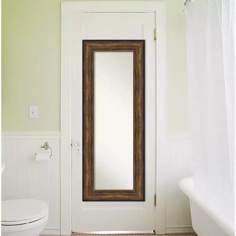 Miroir de porte pleine longueur sans biseau de 22 po x 56 po en bronze de salle de bal