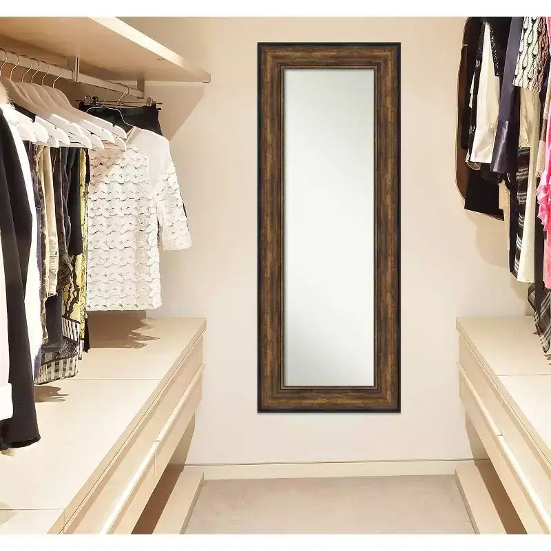 Miroir de porte pleine longueur sans biseau de 22 po x 56 po en bronze de salle de bal