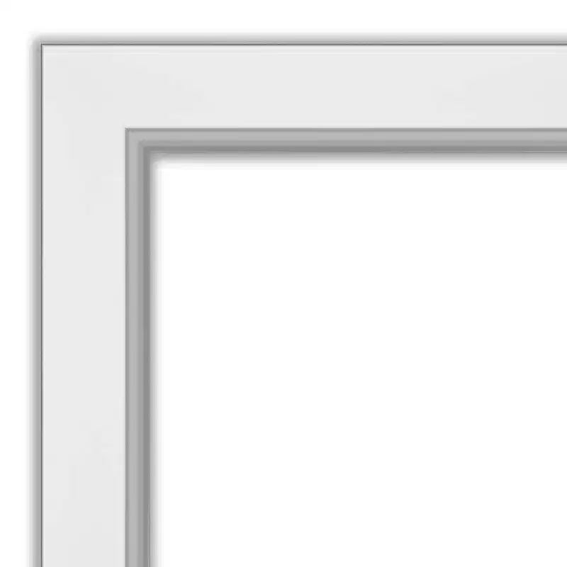 Miroir mural rectangulaire 24" x 30" sans biseau Eva Blanc Argent – Moderne