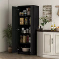 Garde-manger de cuisine 2 portes de 160 cm, placard autoportant avec 2 étagères réglables pour salle à manger
