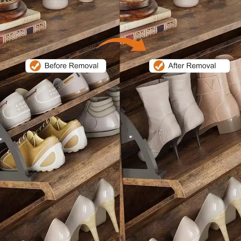 Meuble à chaussures 2 tiroirs en bois avec étagère réglable - Organisateur de rangement dissimulé pour entrée et couloir, solution peu encombrante pour le salon