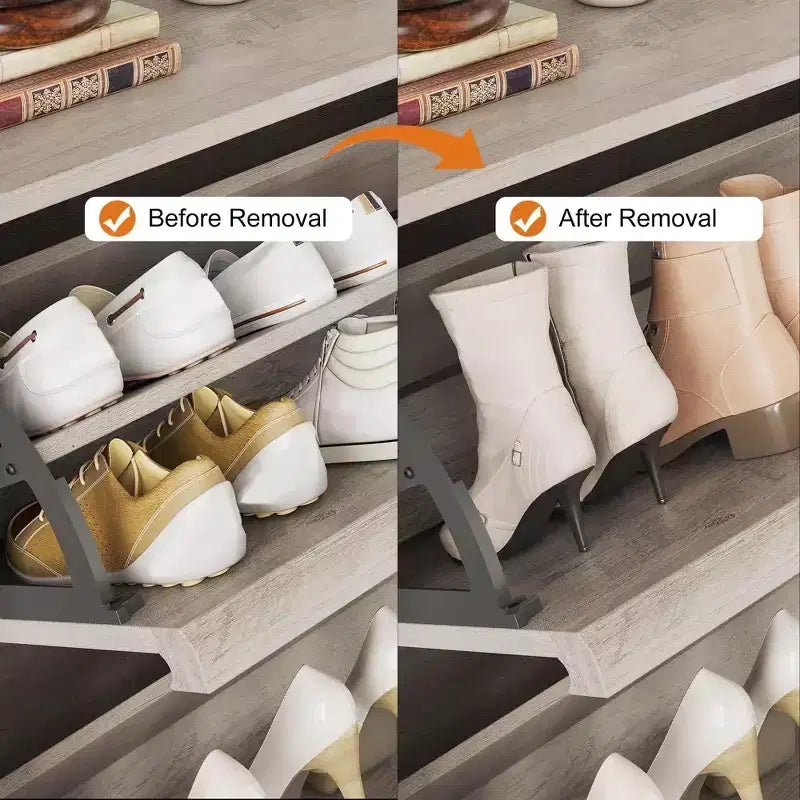 Meuble à chaussures 2 tiroirs en bois avec étagère réglable - Organisateur de rangement dissimulé pour entrée et couloir, solution peu encombrante pour le salon