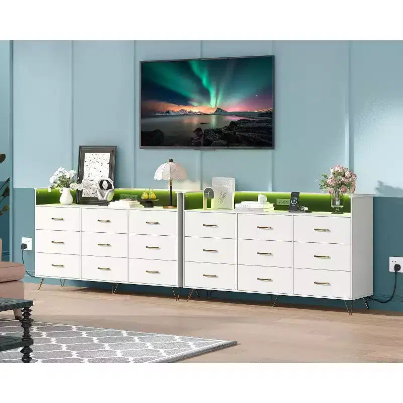 Commode haute à 9 tiroirs de 36,6x62,8x16,7 pouces, armoire de rangement moderne avec organisateur multifonctionnel pour usage multi-pièces, design élégant