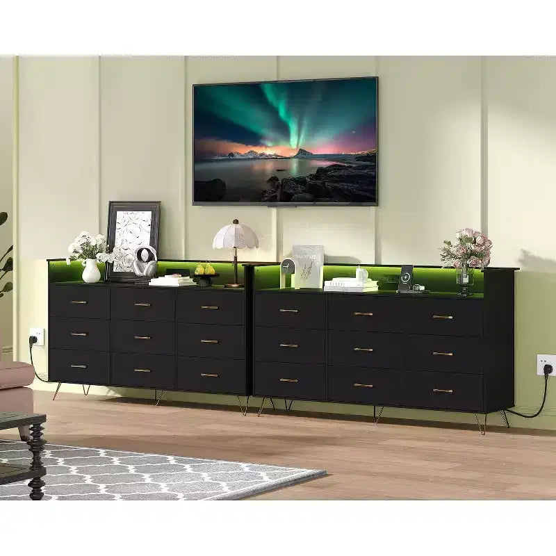 Commode haute à 9 tiroirs de 36,6x62,8x16,7 pouces, armoire de rangement moderne avec organisateur multifonctionnel pour usage multi-pièces, design élégant