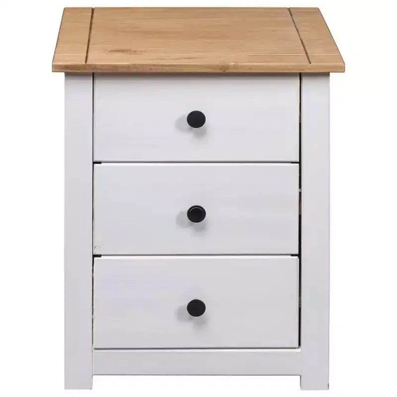 Table de chevet à 3 tiroirs – Table de rangement en pin, Gamme Panama