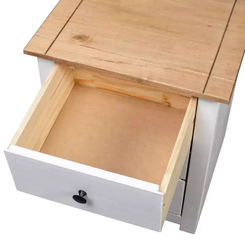 Table de chevet à 3 tiroirs – Table de rangement en pin, Gamme Panama