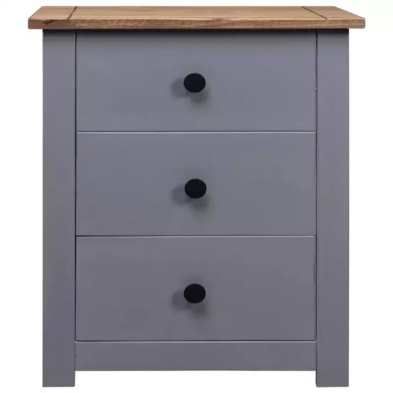 Table de chevet à 3 tiroirs – Table de rangement en pin, Gamme Panama