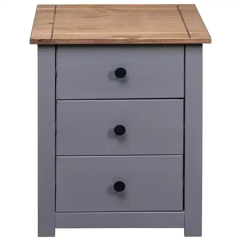 Table de chevet à 3 tiroirs – Table de rangement en pin, Gamme Panama