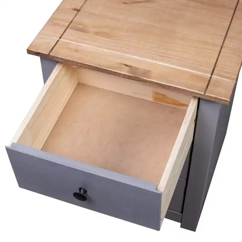 Table de chevet à 3 tiroirs – Table de rangement en pin, Gamme Panama