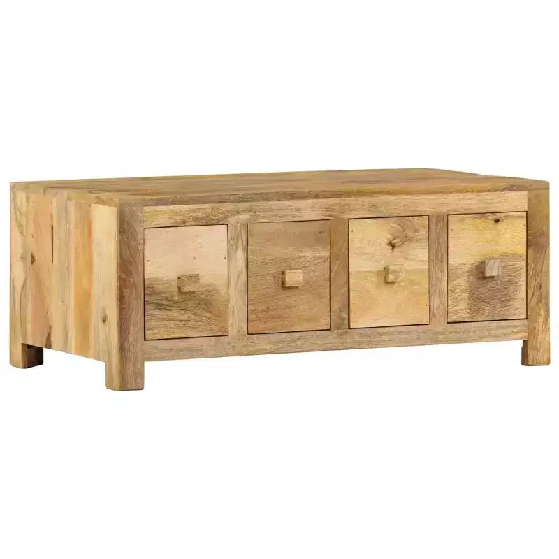 Table basse avec 4 tiroirs 89,9 x 50 x 35 cm Bois de manguier massif