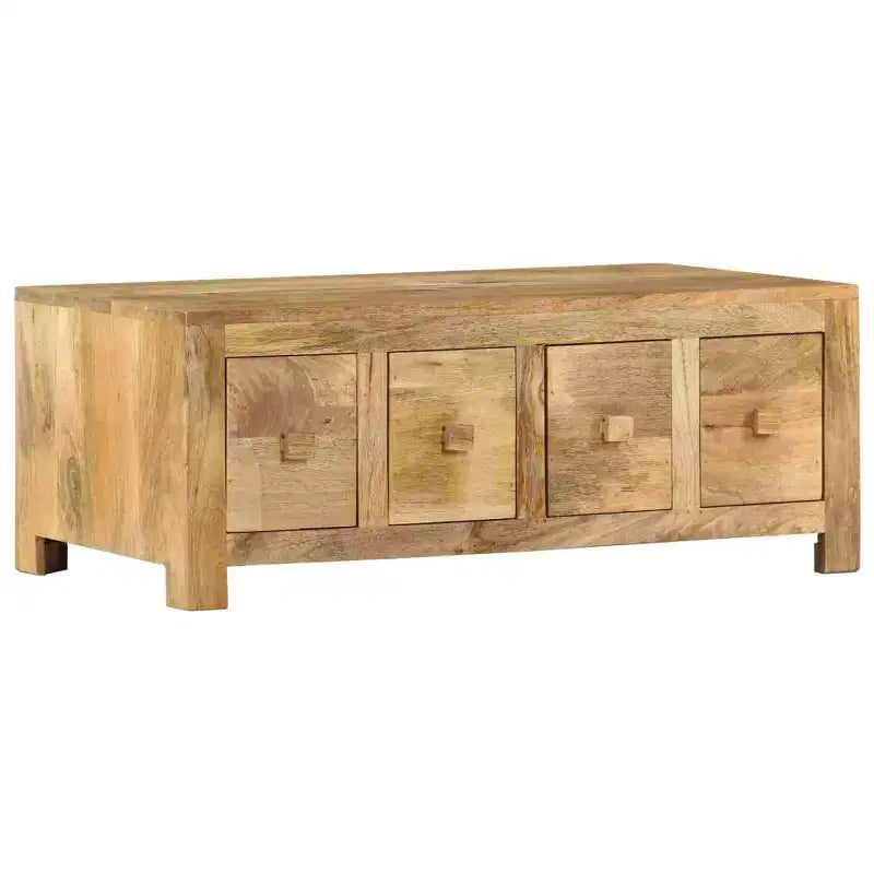 Table basse avec 4 tiroirs 89,9 x 50 x 35 cm Bois de manguier massif