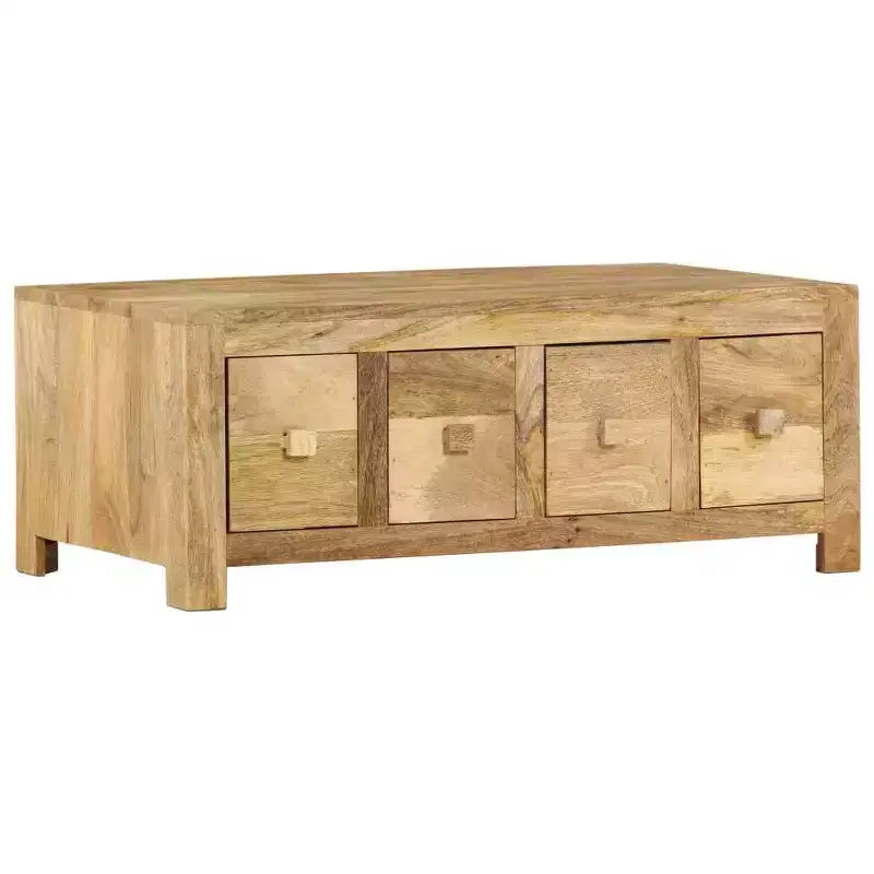 Table basse avec 4 tiroirs 89,9 x 50 x 35 cm Bois de manguier massif