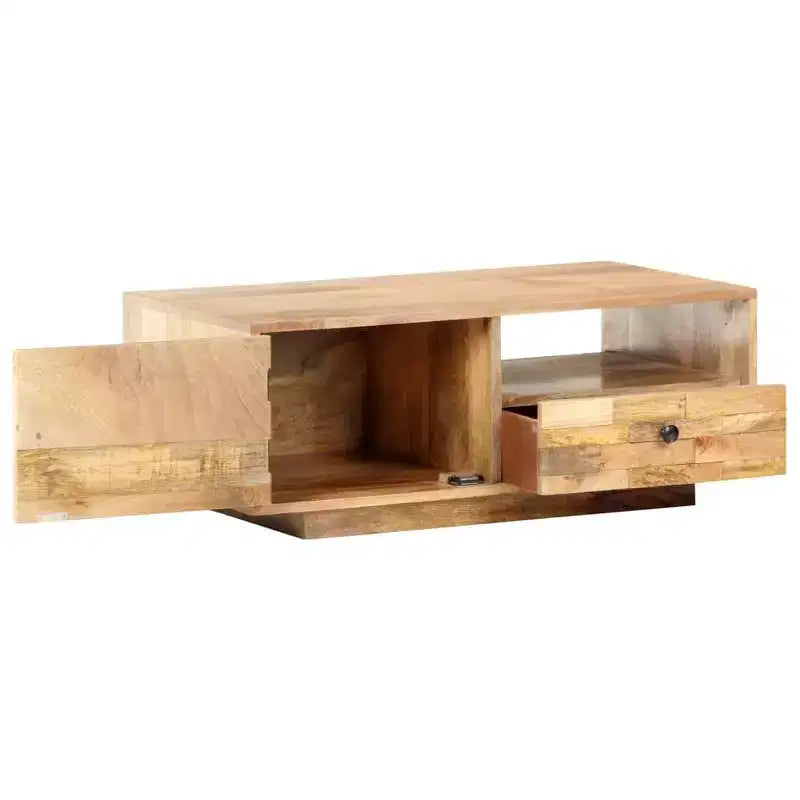 Table basse 89,9 x 50 x 35 cm en bois de manguier massif