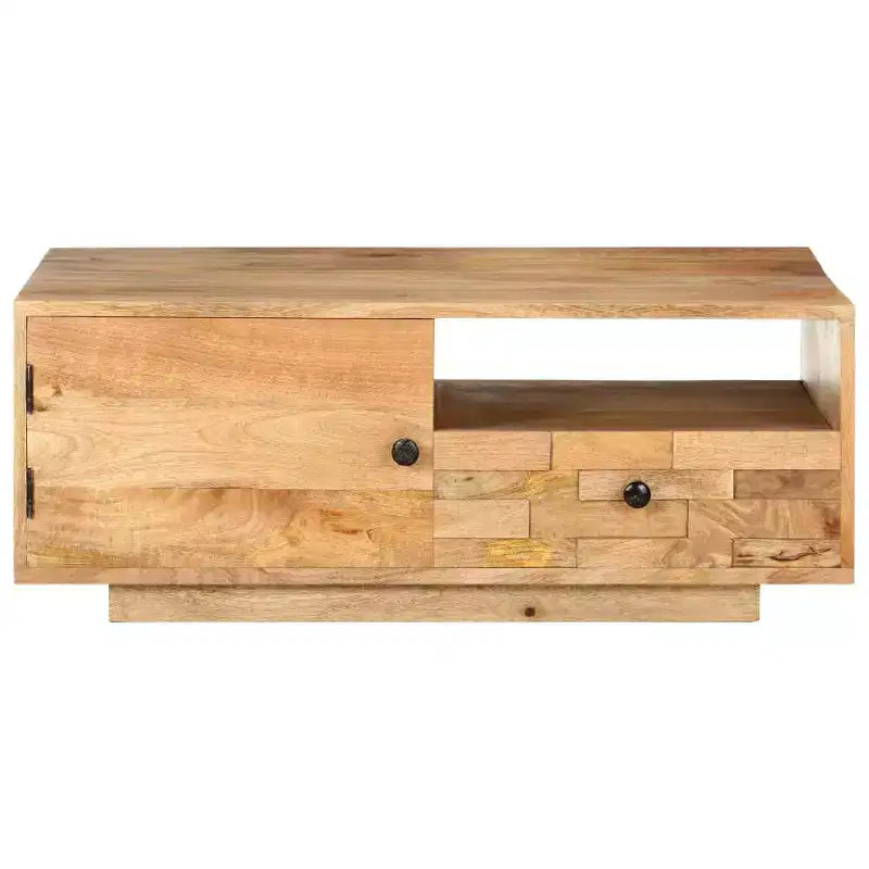 Table basse 89,9 x 50 x 35 cm en bois de manguier massif