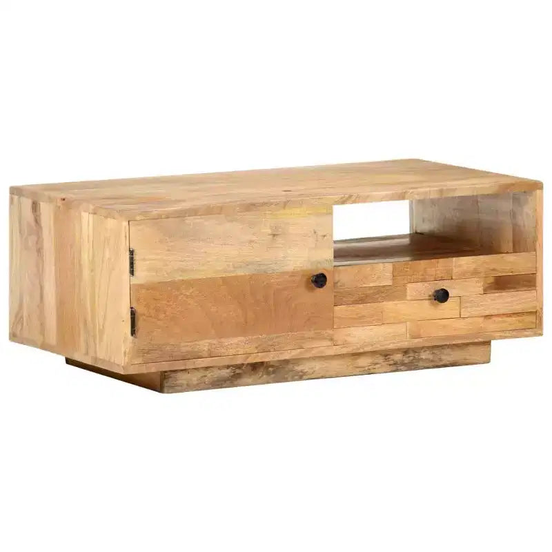 Table basse 89,9 x 50 x 35 cm en bois de manguier massif