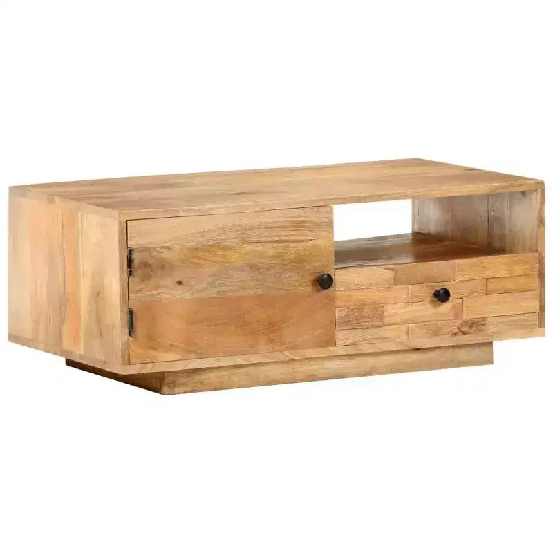 Table basse 89,9 x 50 x 35 cm en bois de manguier massif