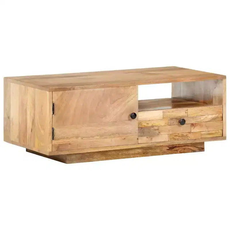 Table basse 89,9 x 50 x 35 cm en bois de manguier massif