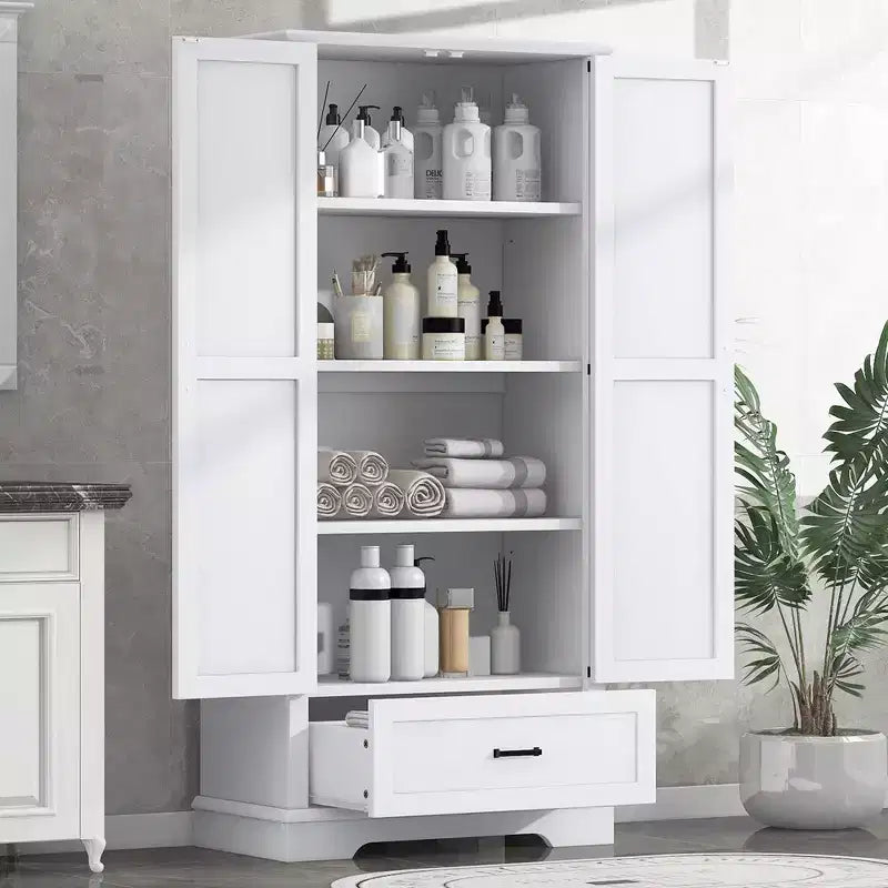 Armoire de rangement de salle de bain haute de 69 po, armoire de rangement de cuisine autoportante avec étagères réglables, armoire de salle de bain d'appoint pour salon, buanderie