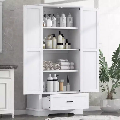 Meuble de rangement de salle de bain autoportant de 175,3 cm de haut avec étagères réglables pour cuisine, salon ou buanderie