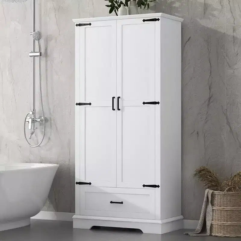 Armoire de rangement de salle de bain haute de 69 po, armoire de rangement de cuisine autoportante avec étagères réglables, armoire de salle de bain d'appoint pour salon, buanderie