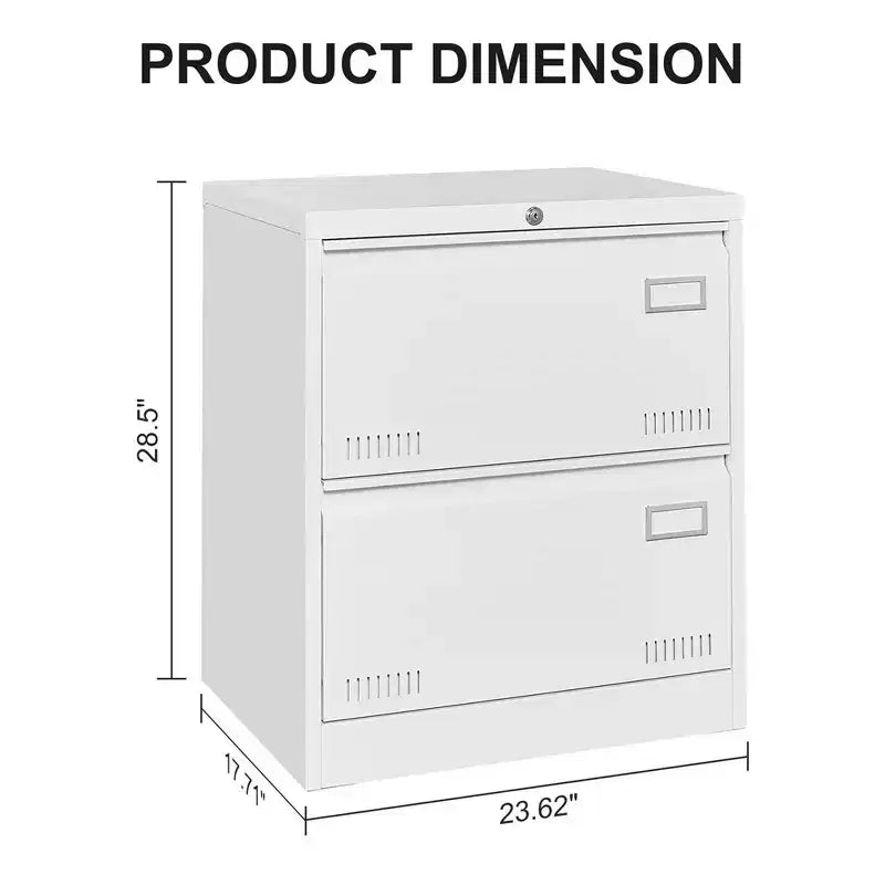 Meuble de classement à 2 tiroirs avec serrure, armoire de classement verticale en métal, armoire de rangement pour dossiers de taille légale/lettre sous le bureau pour le bureau ou la maison