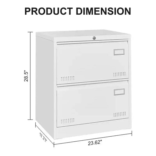 2 Drawer File Cabinet with Lock, Metal Vertical Filing Storage Cabinet, Under Desk Legal/ Letter Size Files Storage Cabinet For Office Home
